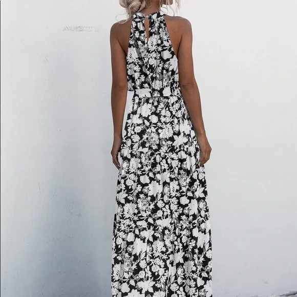 Boho Gypsy Halter Belted Maxi Dress New - Picture 4 of 12